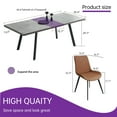 thumbnail image 5 of Modern Dining Table 7-Piece Kitchen Table Set for 6 People Rectangular Wood Dining Table with 6 Upholstered Leather Chairs, 5 of 6