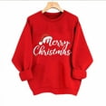 thumbnail image 4 of Guzom Womens Red Christmas Sweatshirt - 100% Polyester, Merry Christmas Graphic & Santa Hat (S-XXL),Size XL, 4 of 6