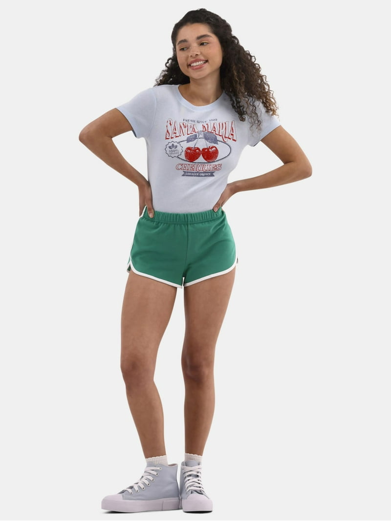 No Boundaries Women's Jersey Knit Dolphin Shorts, 2-Inch Inseam