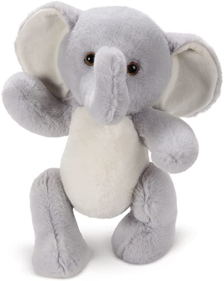 Cuddly Emerson Musical Elephant Soft Gray 7 x 9 Plush LED Stuffed Animal Ganz