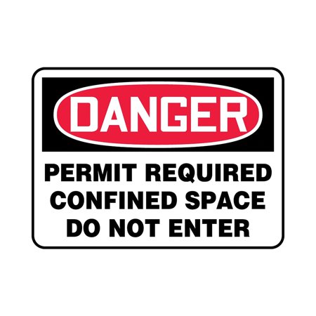 UPC: 0846642011864 | Accuform 10  x 14  Vinyl Confined Space Sign  DANGER PERMIT REQUIRED..  Red/Black On White