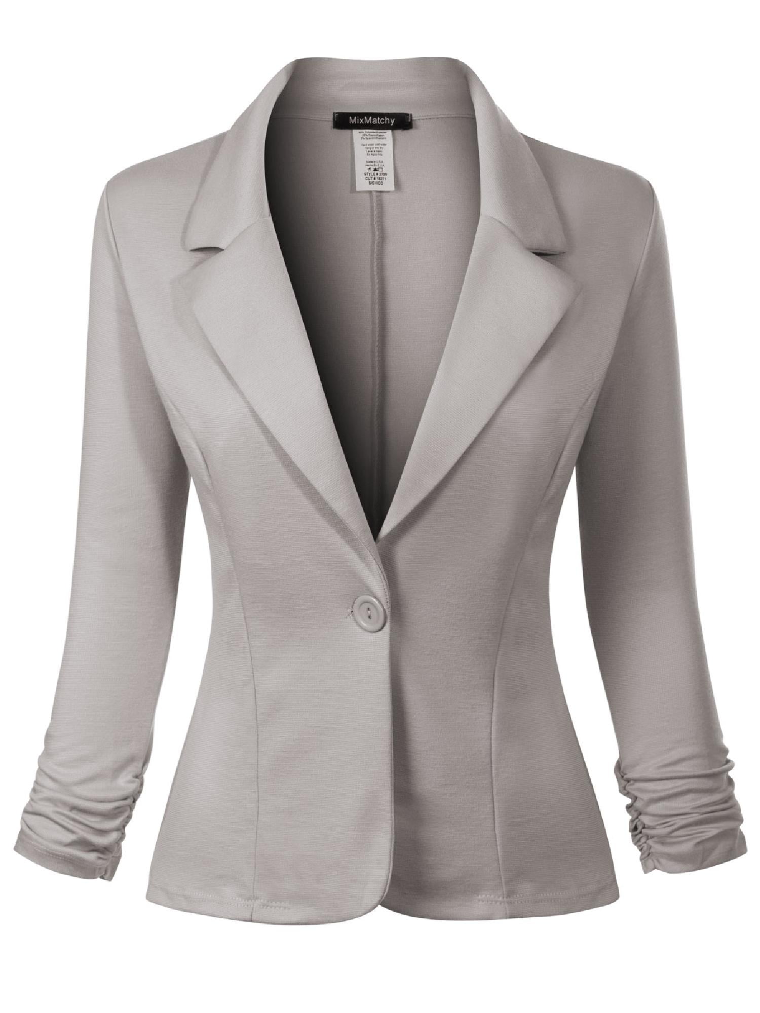 Made by Olivia Women's Classic Casual Work Solid Color Knit Blazer ...