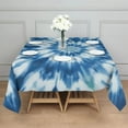 thumbnail image 3 of Blue White Tie Dye Spiral Pattern Square Tablecloth,Waterproof Square Table Cover,Wipeable Spillproof Washable Table Cover for Home Kitchen Party Decor 52"x52"(132x132cm), 3 of 6