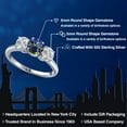 thumbnail image 2 of Gem Stone King 925 Sterling Silver Blue Mystic Topaz and Lab Grown Diamond Engagement Ring for Women | 2.00 Cttw | Round 6MM | Gemstone November Birthstone | Size 6, 2 of 6