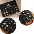 thumbnail image 2 of Women earring girl stud ear drop set pearl bohemian geometric crystal heart stud----H11-1256-04--Product code 84179 H11-1256-04, 2 of 5