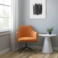 thumbnail image 7 of Terra Cotta Faux Leather Swivel Accent Chair, 7 of 7