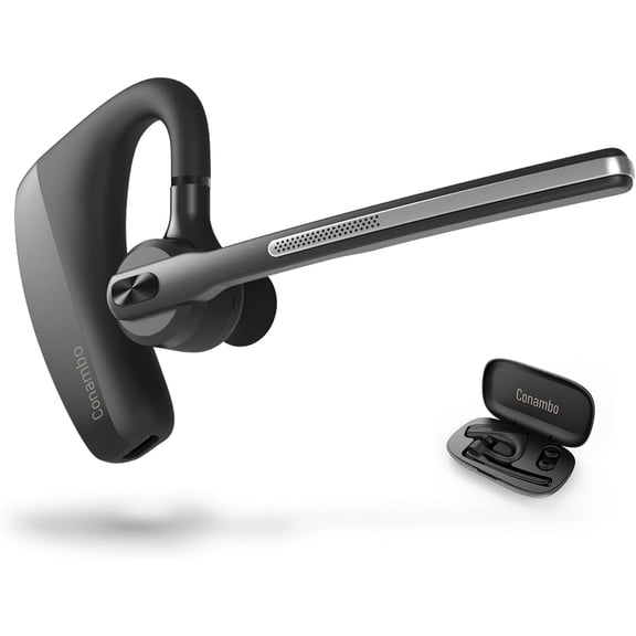 MJMJ 2025 Upgraded K18 Bluetooth Headset V5.1 Wireless Headset with Dual Mic Noise Canceling& Mute, 16Hrs Talk time Single Ear Bluetooth Earpiece for iPhone Android Cell Phone Trucker Office Work