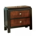 thumbnail image 3 of CoSoTower Acacia Walnut 1pc Nightstand Only Transitional Solid Wood 2-Drawers Square Chrome Knobs Multitone Unique Nightstand, 3 of 8