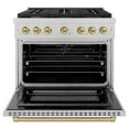 thumbnail image 2 of ZLINE Autograph 36" 5.2 cu. ft. Paramount Dual Fuel Range with 6 Burners in DuraSnowÂ® Stainless Steel with Champagne Bronze Accents, SDRSZ-36-CB, 2 of 9