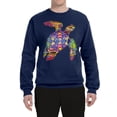 thumbnail image 2 of Wild Bobby, Colorful Rainbow Sea Turtle Animal Lover Unisex Crewneck Graphic Sweatshirt, Navy, Small, 2 of 3