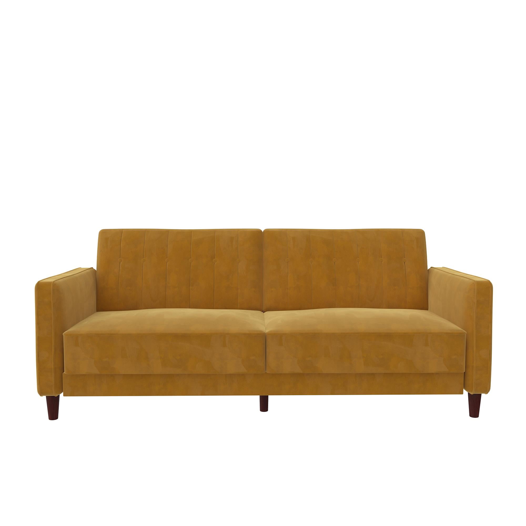 DHP Pin Tufted Transitional Futon, Mustard Yellow Velvet  (图5)