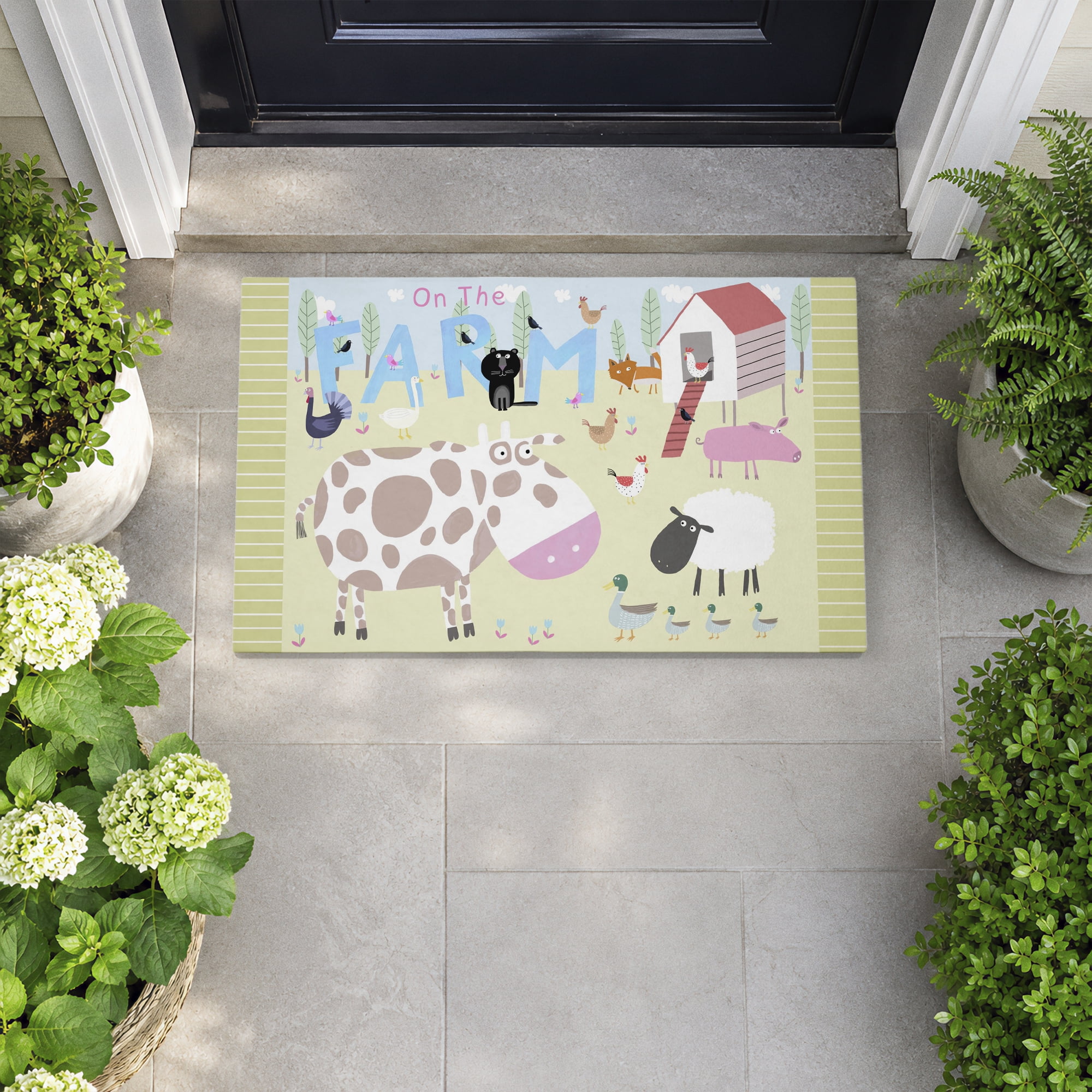 Stupell Industries Fun Farm Animals Printed Outdoor Door Floor Mat, design by Carla Daly