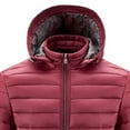 thumbnail image 3 of XUNKUSGA Men's Puffer Jacket with Hood Lightweight Comfortable Down Jacket Warm Winter Coats Water Resistant Windproof Packable Bubble Down Coat 2XS-L Red, 3 of 4