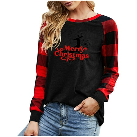 

Long Sweatshirt Womens Pluse Size Crewneck Autumn Shirts Print O-Neck Pullover Tunic Blouses