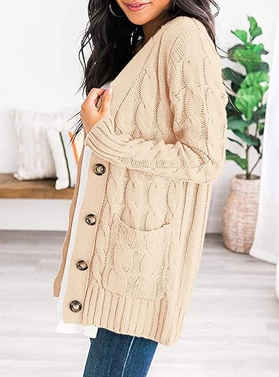 Prettygarden Women's Open Front Cable Knit Cardigan photo 4