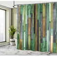 thumbnail image 4 of Ambesonne Wooden Print Shower Curtain, Grunge Rustic Print, 69"Wx70"L, Dimgray Khaki, 4 of 4