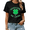 Black, variant on Shenanigans Coordinator St. Patrick's Day Clover Graphic Tees Womans Tshirt Shirts Black White S-5XL Tops