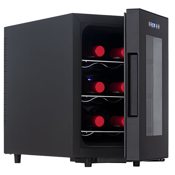 Iceblue 6 Bottle Wine Cooler with 4A Cooling Chip, Digital Temperature Control，Portable Wine Refrigerator, Compact Fridge