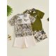 thumbnail image 3 of Conjunto de verano para niño pequeño: camiseta de manga corta con cremallera de un cuarto y pantalones cortos de color liso., 3 of 9