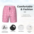 thumbnail image 5 of Lsque Mens Swim Trunks Snowflake pink backgrounds Pattern - Bathing Suit Compression Liner - Beach Swim Shorts Swimwear - (S-3XL) - Stretch Quick Dry -Small, 5 of 9