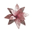 thumbnail image 2 of 12" Large Glitter Poinsettia Christmas Flowers, Set of 4 Artificial Xmas Tree Ornaments, Holiday Decorations for Christmas Tree, DIY Wreaths, Garland, Party, Home Décor, Festive Centerpiece (Pink), 2 of 3