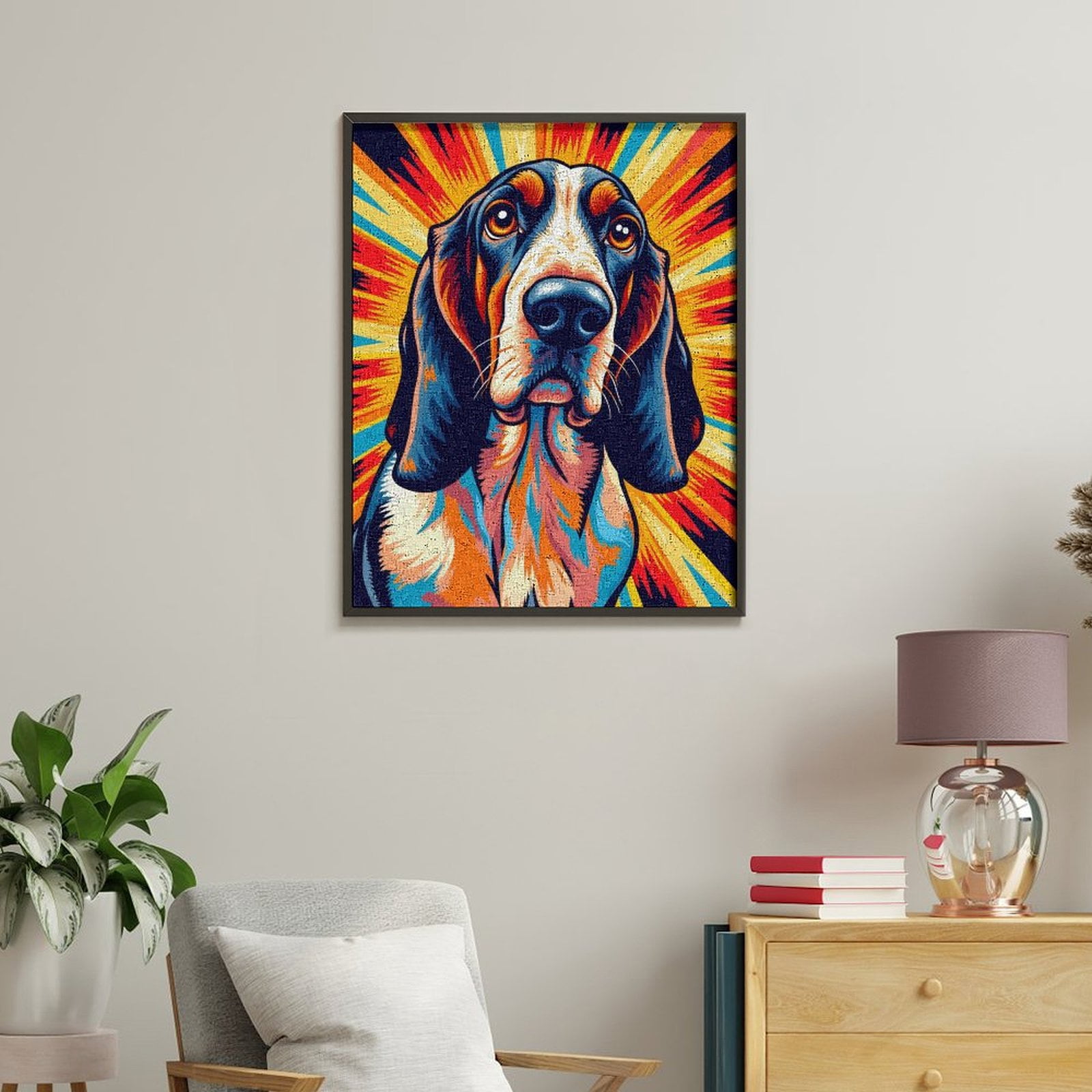 Paint By Numbers Kit for Adults Beginner - DIY Colorful Dog Art Radiant Burst Canvas Painting Kits for Adults, Frameless Paint By Number for Adults for Home Wall Decor 16x20 Inch