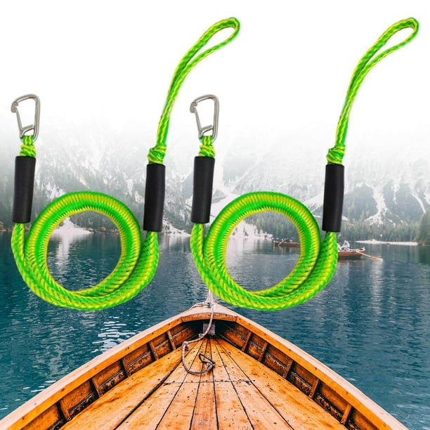 pitrice Bungee Dock Line Boat Rope for Stretch Mooring Line Mooring PWC for  Pontoon Fishing Boat Kayak Canoe Accs Green 2pcs
