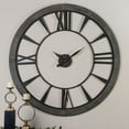 thumbnail image 5 of Uttermost Ronan 60" MDF Wood and Metal Wall Clock in Dark Rustic Bronze/Gray, 5 of 5