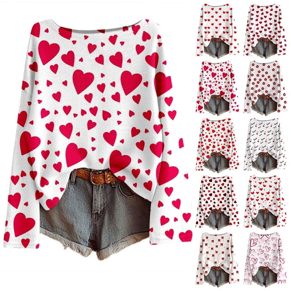 CAIXIA Long Sleeve Sweaters for Women Fall Fasion 2025 Casual Knitted V Neck Pullover Lightweight Cute Jumper Valentine's Day Tops,White#1