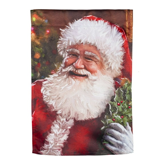 Santa's Portrait Garden Suede Flag