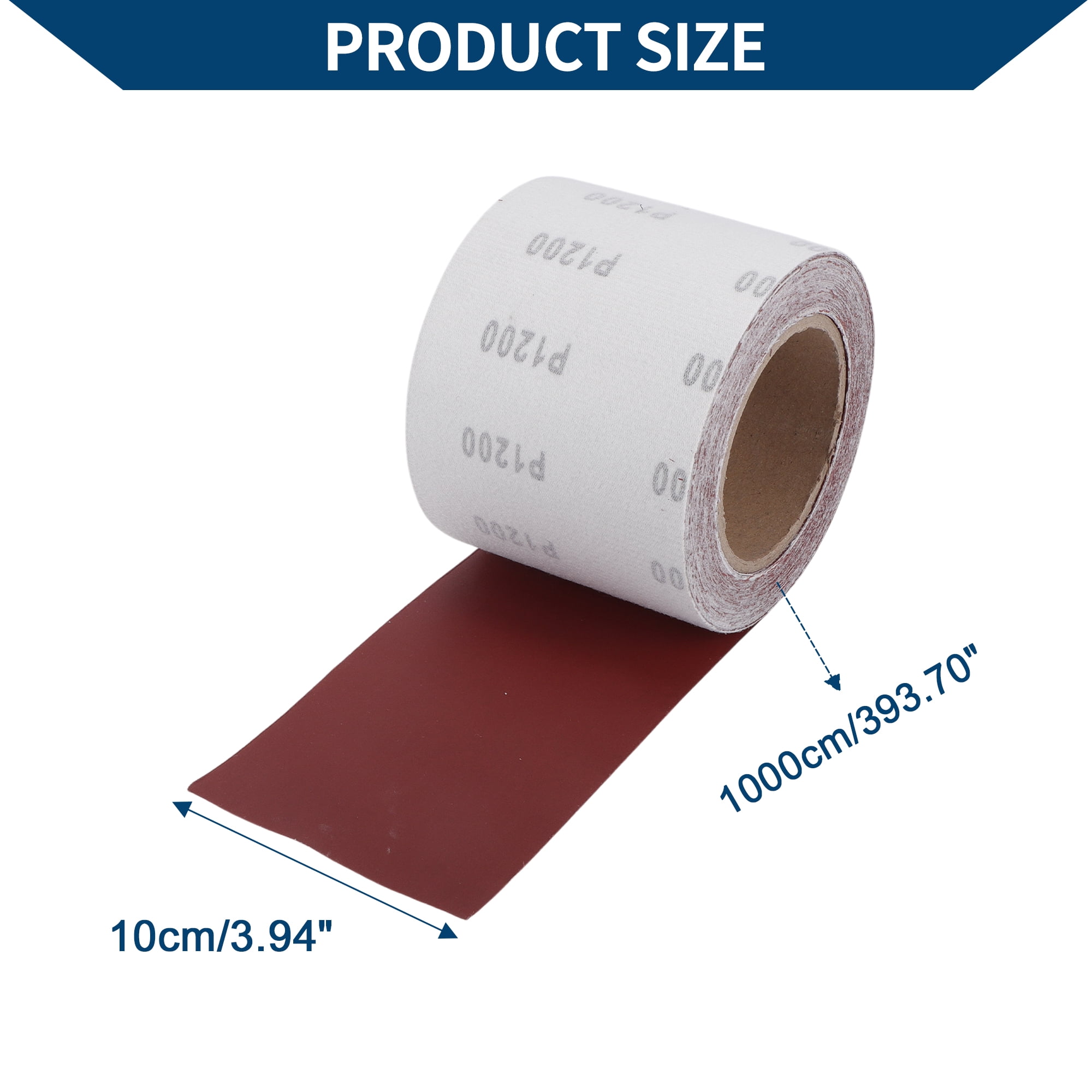 Unique Bargains Hook and Loop Longboard Sandpaper Roll 393.70" x 3.94" 1 Pc P1200