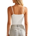 thumbnail image 4 of MYAOYINo Boundaries Womens Ribbed Tank Top Adjustable Spaghetti Strap Fitted Basic Layering Camisole, 4 of 9