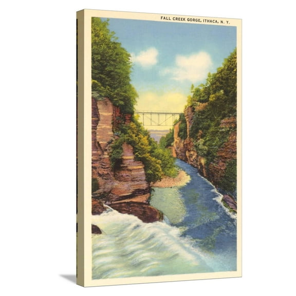 Art.com Fall Creek Gorge, Ithaca Stretched Canvas Print Wall Art, 16" x 24"