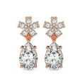 thumbnail image 3 of Lab Grown Diamond Fashion Earrings | 5 Carat IGI Certified Pear Shape | Iris Bloom Flower Fashion Lab Diamond Dangle Earrings | 14K Rose Gold&nbsp; FG-VS Quality, 3 of 5