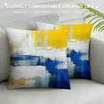 thumbnail image 3 of Wuche  Blue and Yellow Abstract Art Pillow Cover, Modern Gray Home Decorative Throw Pillows Covers Cushion Cover for Bedroom Sofa Living Room, 3 of 5