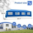 thumbnail image 6 of ALFRESCO 10'x30' Waterproof Outdoor Party Tent with 8 Removable Sidewalls - Perfect for Patio Weddings, Blue, 6 of 7