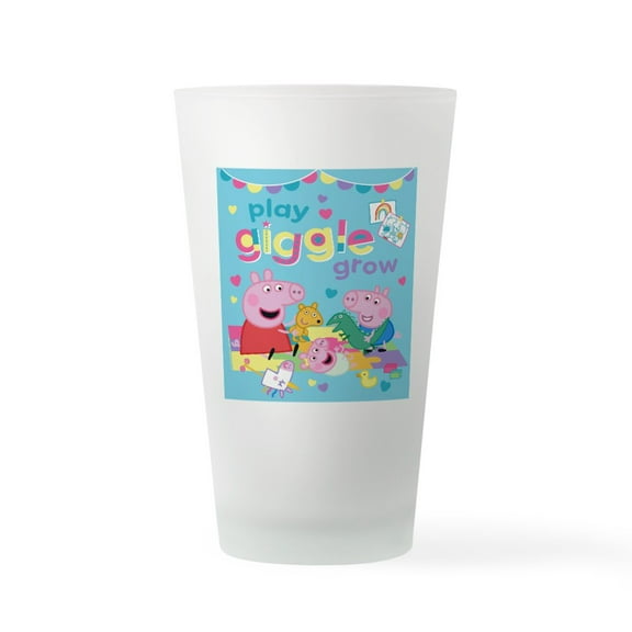 CafePress - Peppa Pig: Play Giggle Grow - Pint Glass, Drinking Glass, 16 oz. CafePress