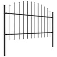thumbnail image 4 of vidaXL Garden Fence Patio Privacy Screen Fence Wall with Spear Top Steel Black, 4 of 89
