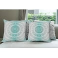 thumbnail image 6 of Ambesonne Mandala Throw Pillow Cover 4 Pack, Boho Art Work, 24", Grey Teal, 6 of 7