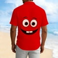 thumbnail image 3 of Zylanna Men's Casual Button Down Shirts, Breathable Funny Face Print Short Sleeve Vacation Summer Beach Shirts for Men Multicolor, 3 of 5