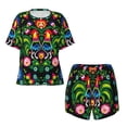 thumbnail image 4 of Picia Roosters and Flowers Pajamas Sets for Women Soft Short-Sleeved Pjs with Lounge Shorts Two Piece Sleepwear-4X-Large, 4 of 9
