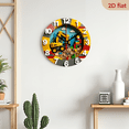 thumbnail image 5 of 10-inch 2D flat "Excavator Building Blocks" theme, wooden circular silent wall clock, suitable for modern home art decoration, wall decoration, it is an ideal gift for festivals and birthdays, 5 of 7