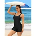 thumbnail image 6 of Charmo One Piece Tummy Control Swimsuits Womens Boyleg Sports Swimwear Racerback Bathing Suits for Women, 6 of 8
