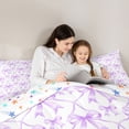 thumbnail image 4 of jejeloiu Cute Bows 7-Piece Twin Bedding Sets,Purple White Bedding Comforter Set For Bowknot Lover Reversible, 4 of 7