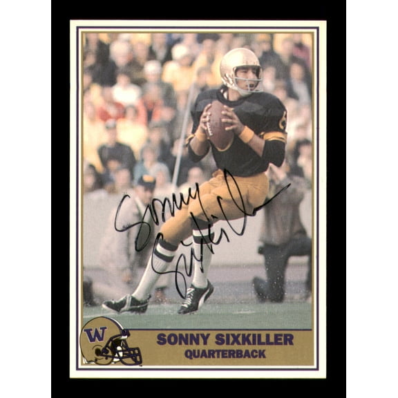 Sonny Sixkiller Autographed 1992 Pacific Card #6 Washington Huskies SKU #251098