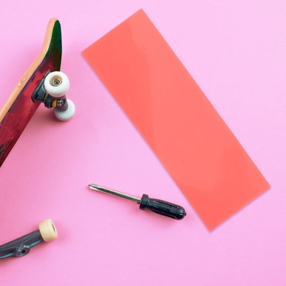 UPGRATOR 4Pcs Fluorescent Red Skateboard Grip Tape Sheet for Fingerboard DIY Parts
