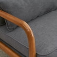 thumbnail image 5 of Tcbosik Mid-Century Modern Armchair w/ Waist Pillow, Accent Single Lounge Chair with Linen Upholstery and Solid Wood Frame, for Living Room, Study & Balcony, Easy Assembly, Dark Gray, 5 of 10