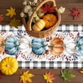 thumbnail image 3 of Fall Table Runner Thanksgiving Autumn Eucalyptus Leaf Pumpkin Table Runners Black Buffalo Plaid Cotton Linen Dresser Scarf Kitchen Dining Table Decor for Fall Holiday Party Decor 13x72 Inch, 3 of 9