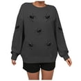 thumbnail image 4 of TTUHYWXI Crewneck Halloween Sweatshirts for Women Skeleton Ghost Print Long Sleeve Sweaters Overized Loose Fit Fall Pullover (Grey, XL), 4 of 6