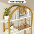 thumbnail image 5 of Jehiatek Arched Bookshelf Bookcase, 71 Inches Tall Industrial Book Shelf with Sturdy Metal Frame, E1 Quality Boards, Freestanding Display Shelving Unit, Gold, 5 of 7